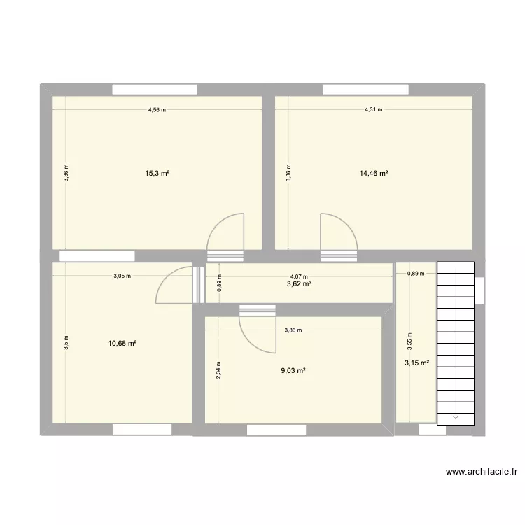 Projet 1. Plan de 6  et 56 m²