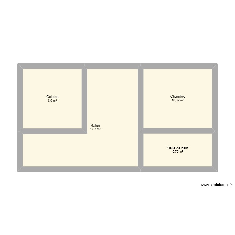 Devis ---. Plan de 4 pièces et 43 m2