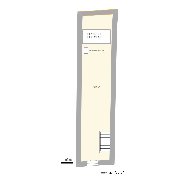 POTIERS 5 BIS R+2. Plan de 2 pièces et 35 m2