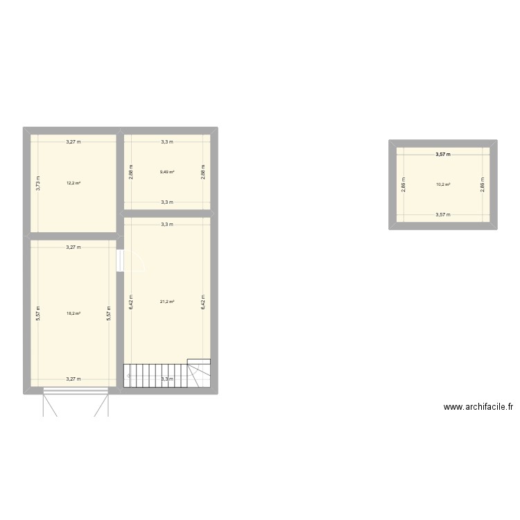 lili. Plan de 5 pièces et 71 m2