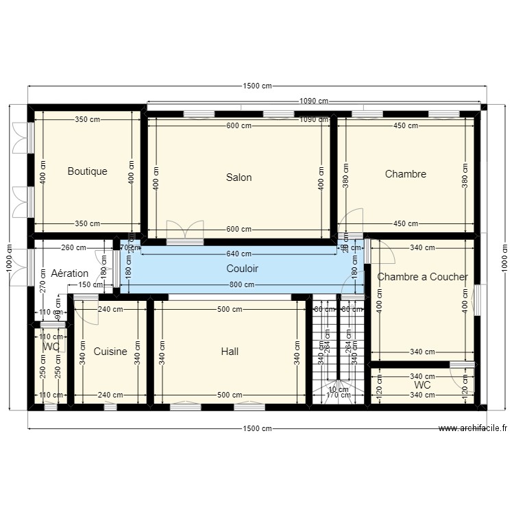 Plan de terrain 15mx10m Client 33 33 34 75 V2. Plan de 12 pièces et 125 m2