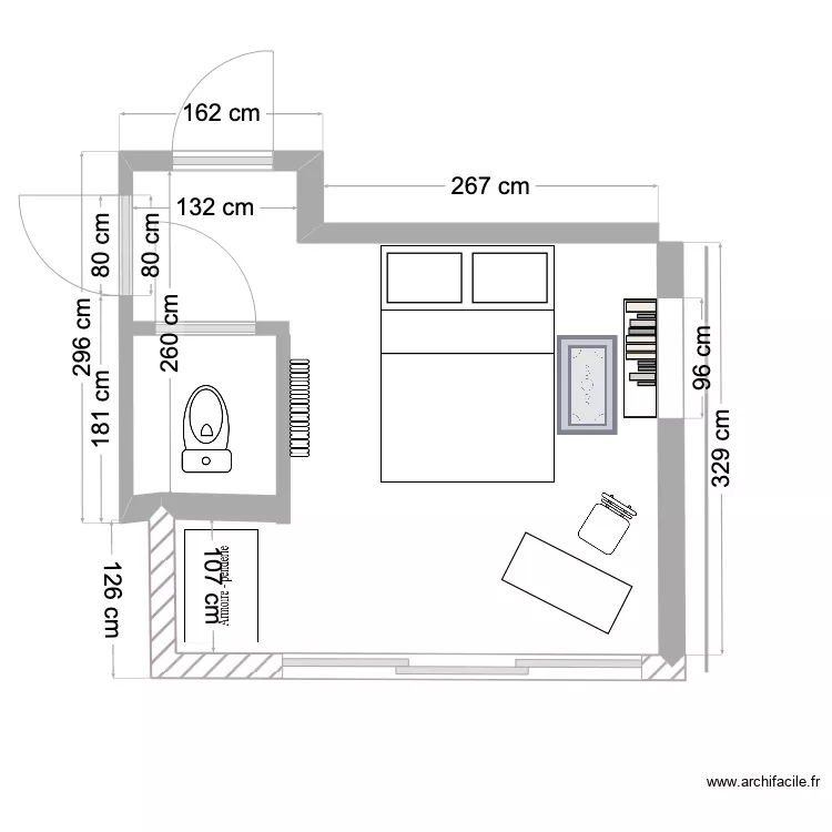 B) plan extension pr chambre devt. Plan de 