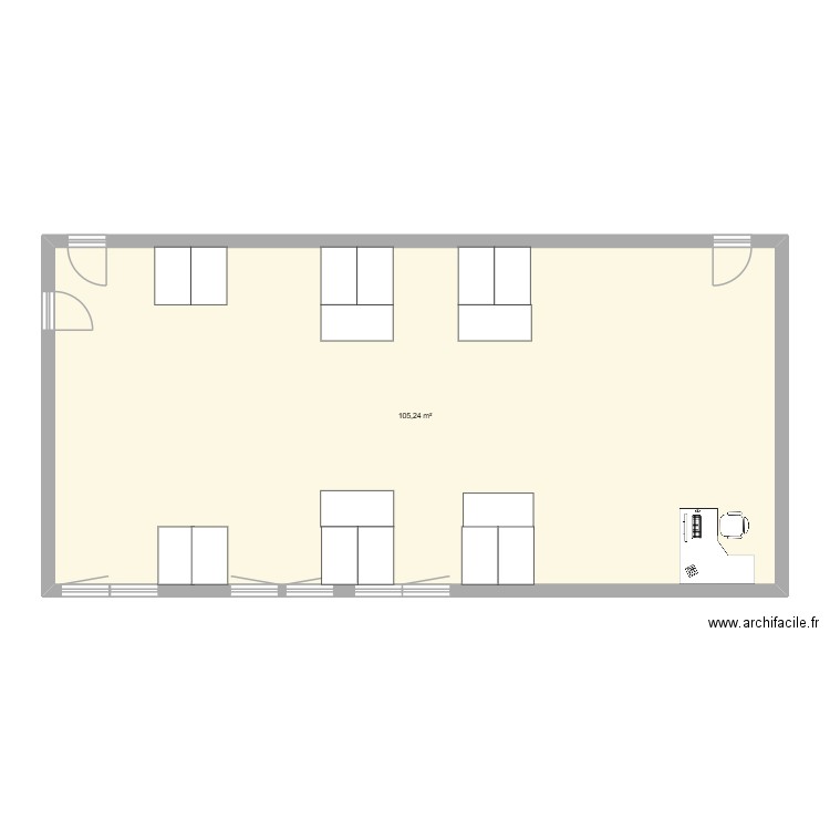 classe anis travail. Plan de 1 pièce et 105 m2