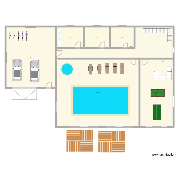 Chalet. Plan de 7  et 469 m²