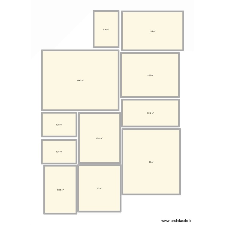 Plan nouvelle appart. Plan de 11 pièces et 175 m2