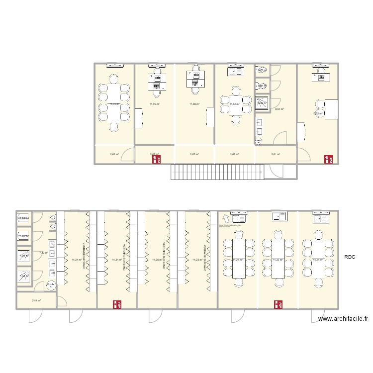 EIFFAGE CHANTIER MEYZIEU. Plan de 27 pièces et 201 m2