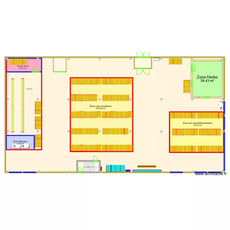 Tilman Lo 1 er. Plan de 9  et 1245 m²