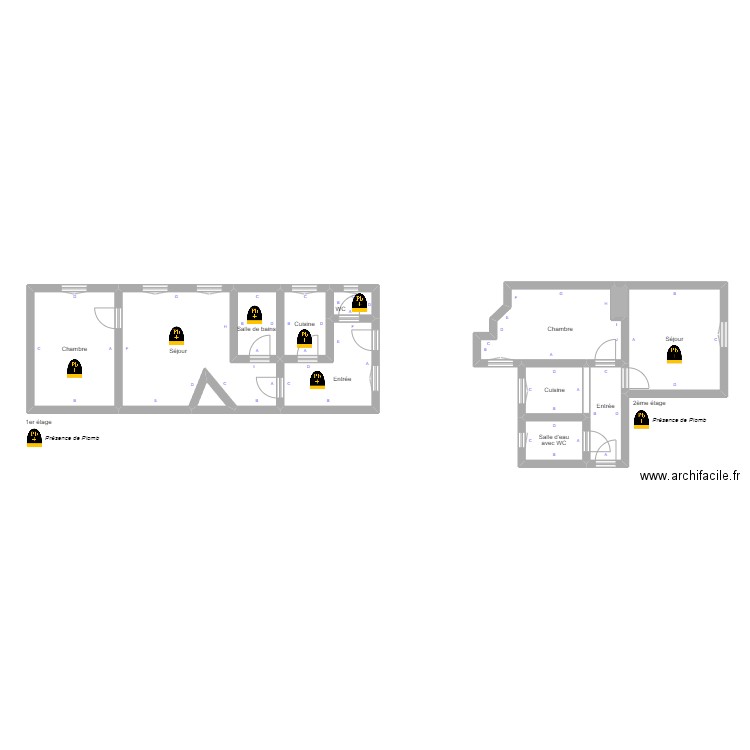 pineau3. Plan de 13 pièces et 93 m2