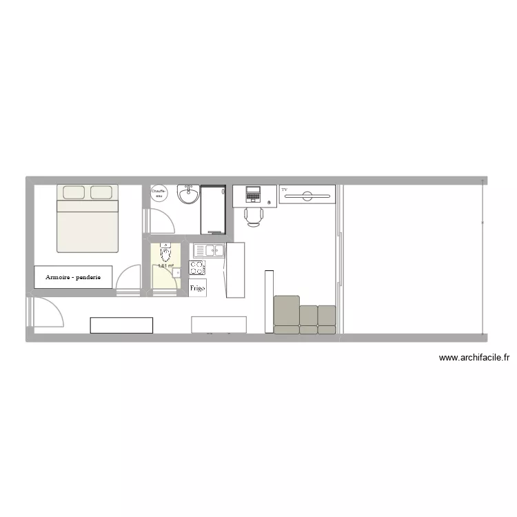 samappartement. Plan de 1 Pièce et 2 m² samappartement. Plan de 1 Pièce et 2 m²