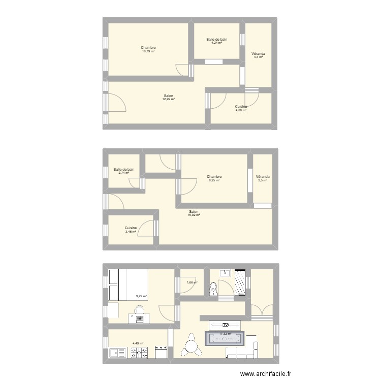 Kélegougan. Plan de 14 pièces et 103 m2