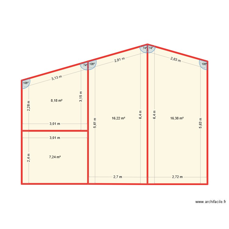 FACADE COTE APRES TRAVAUX OK. Plan de 4 pièces et 48 m2