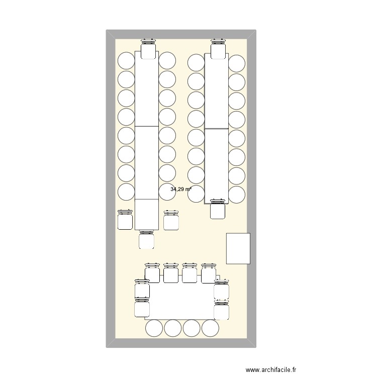 plan 2. Plan de 1 pièce et 34 m2