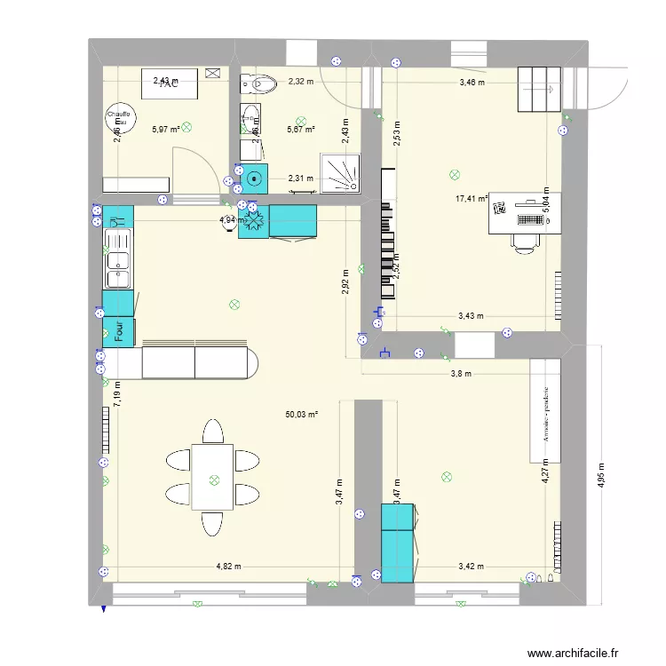 nouvelle pi&egrave;ce 2. Plan de 