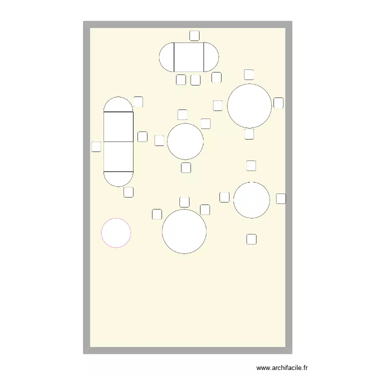 plan de table 2. Plan de 1  et 105 m²