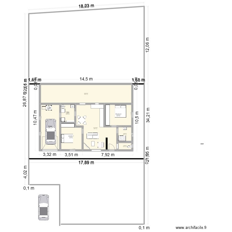 plan pontacq 2. Plan de 8 pièces et 134 m2