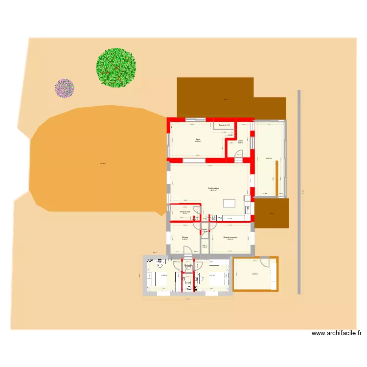 plan base extension surfaces et cotations abri. Plan de 