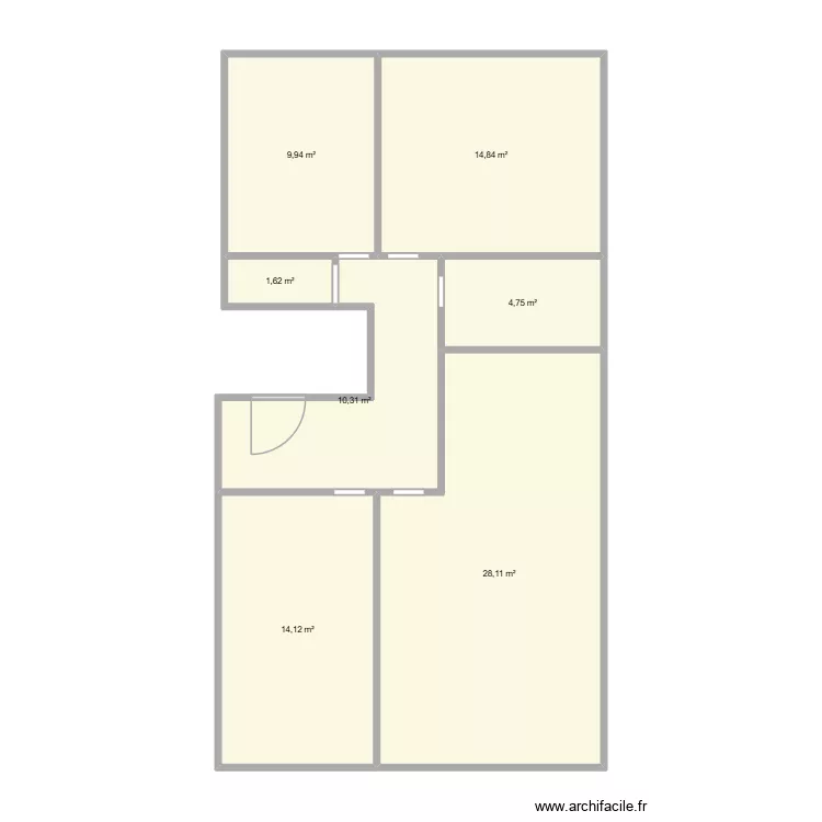 Croquis ASSEDO. Plan de 7 pièces et 84 m²