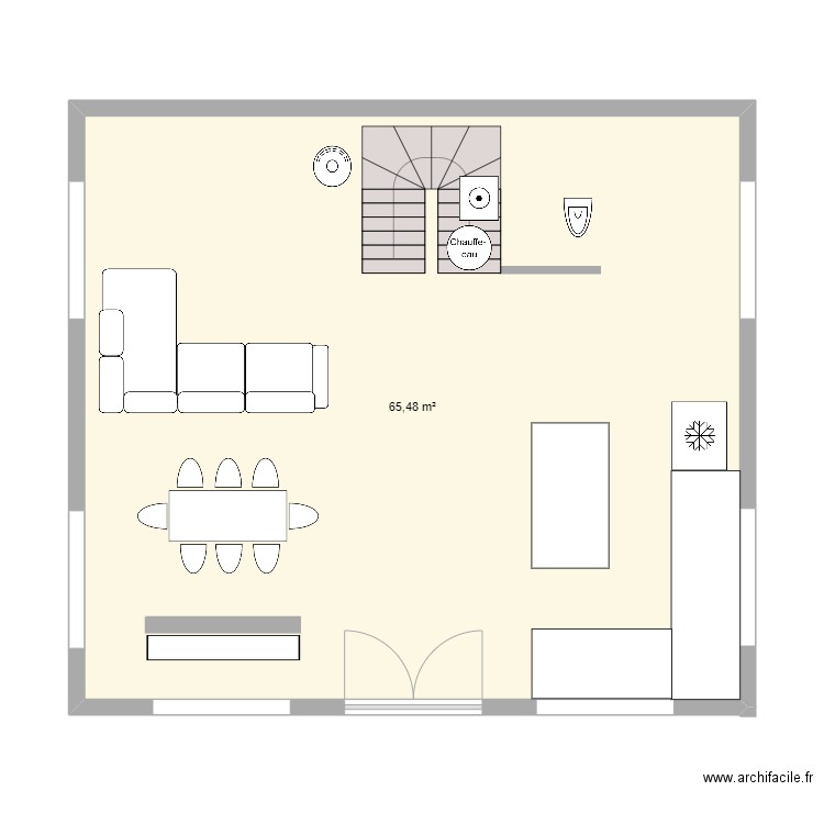 Lacay . Plan de 1 pièce et 65 m2