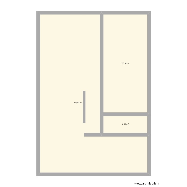Premier maison - V3. Plan de 3 pièces et 102 m2