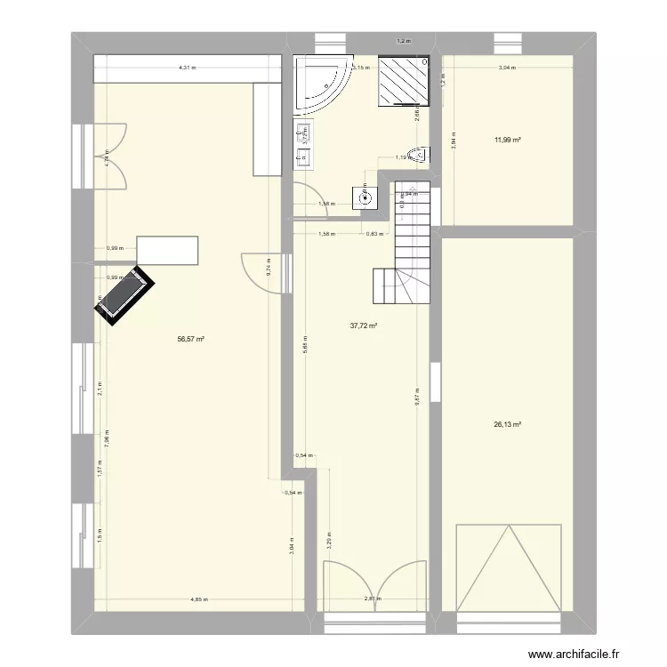 LA FONDERIE. Plan de 4  et 132 m²