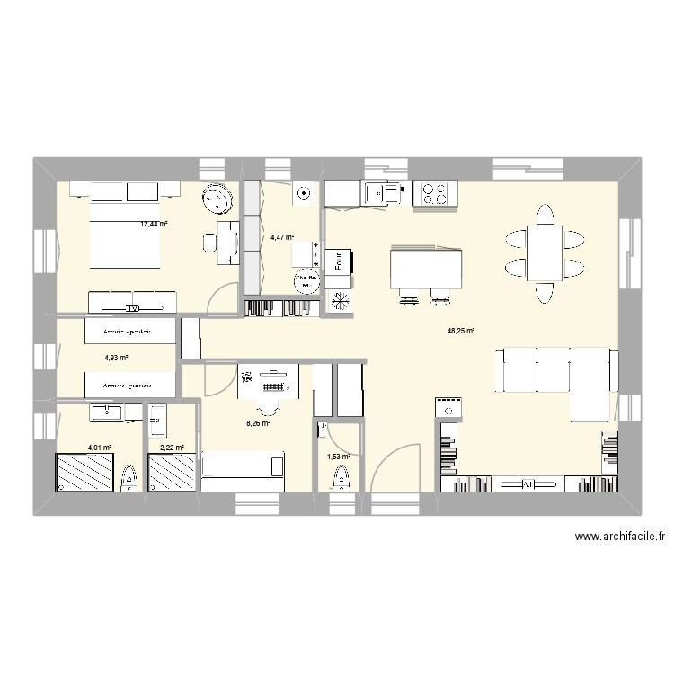 lot31dec25. Plan de 8 pièces et 86 m2