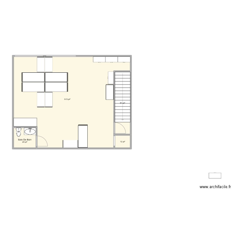 Plan_Amenagement. Plan de 4 pièces et 63 m2