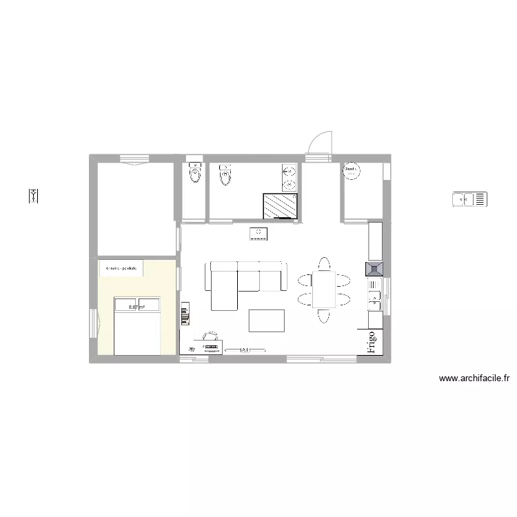 maison 70m2. Plan de 