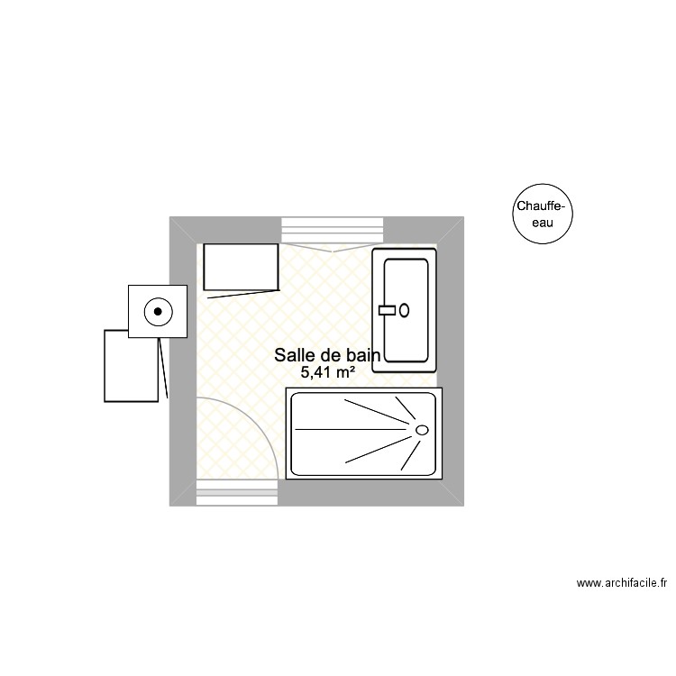Monta2. Plan de 1 pièce et 5 m2