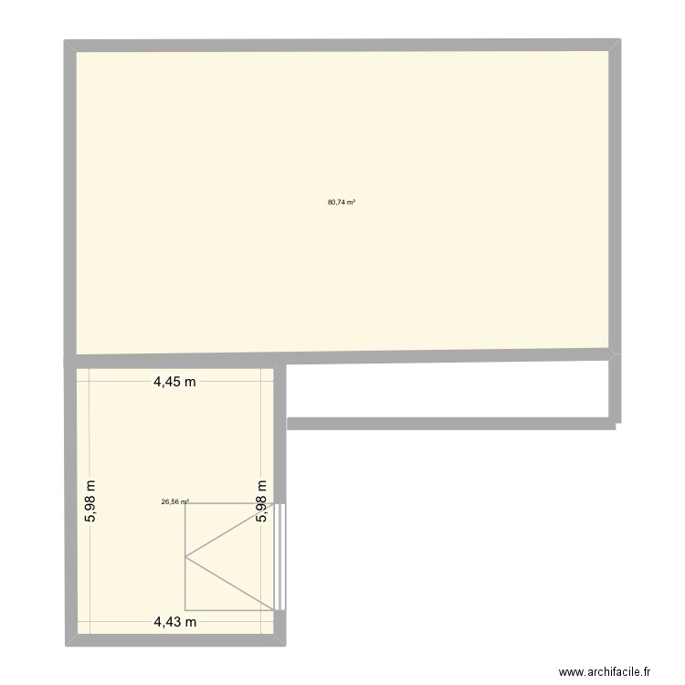 'Chalet. Plan de 2 pièces et 107 m2