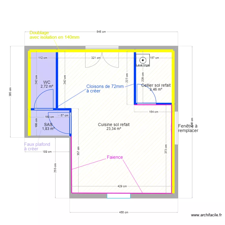 Projet Cavaye. Plan de 