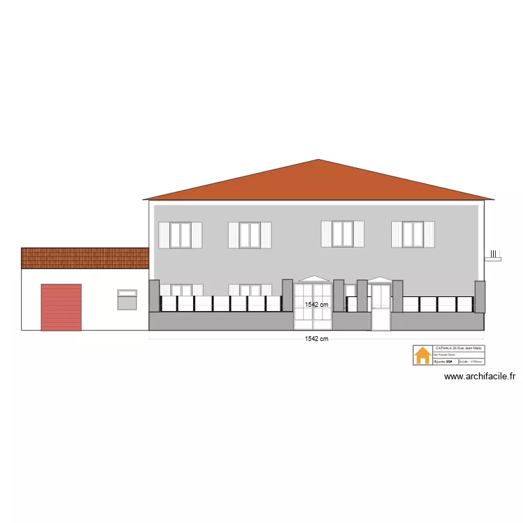 Aimargues Vue MURET Facade Ouest. Plan de 