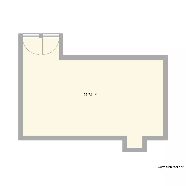 salon coiffure. Plan de 1  et 28 m²