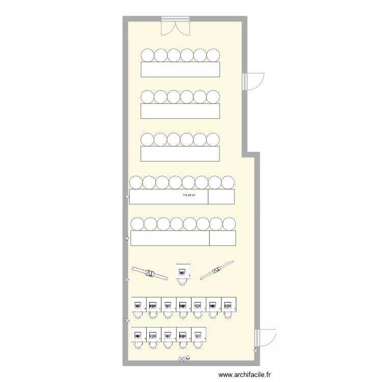 Salle 200. Plan de 