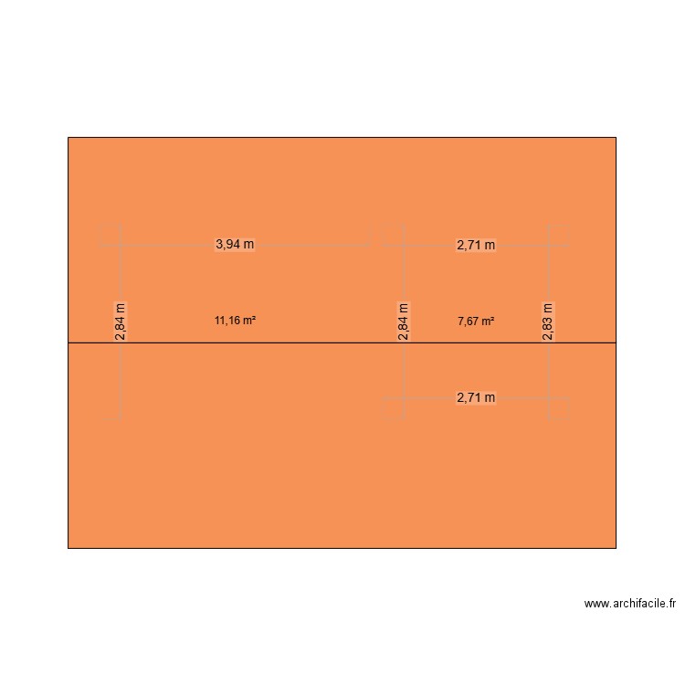 Abri de jardin. Plan de 2 pièces et 19 m2