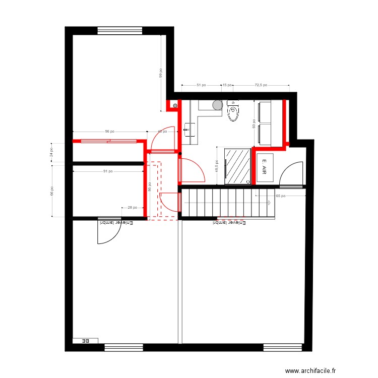 Line Girard bon. Plan de 1 pièce et 65 m2