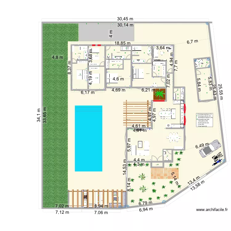 Villa 4 ghazoua leclercq. Plan de 12  et 1016 m²
