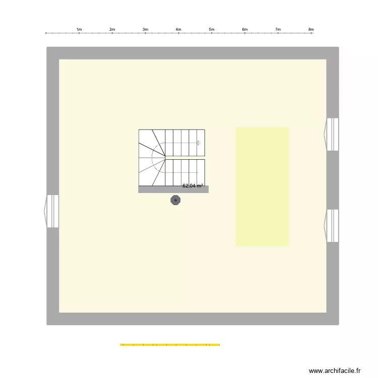 BASE ETAGE test. Plan de 1  et 62 m²
