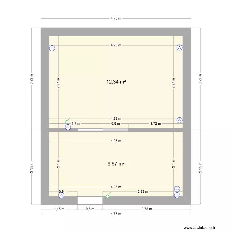 Stef fredo 2. Plan de 2  et 21 m²