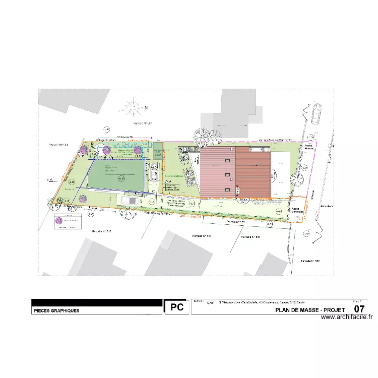 Plan de masse projet COLLURA. Plan de 