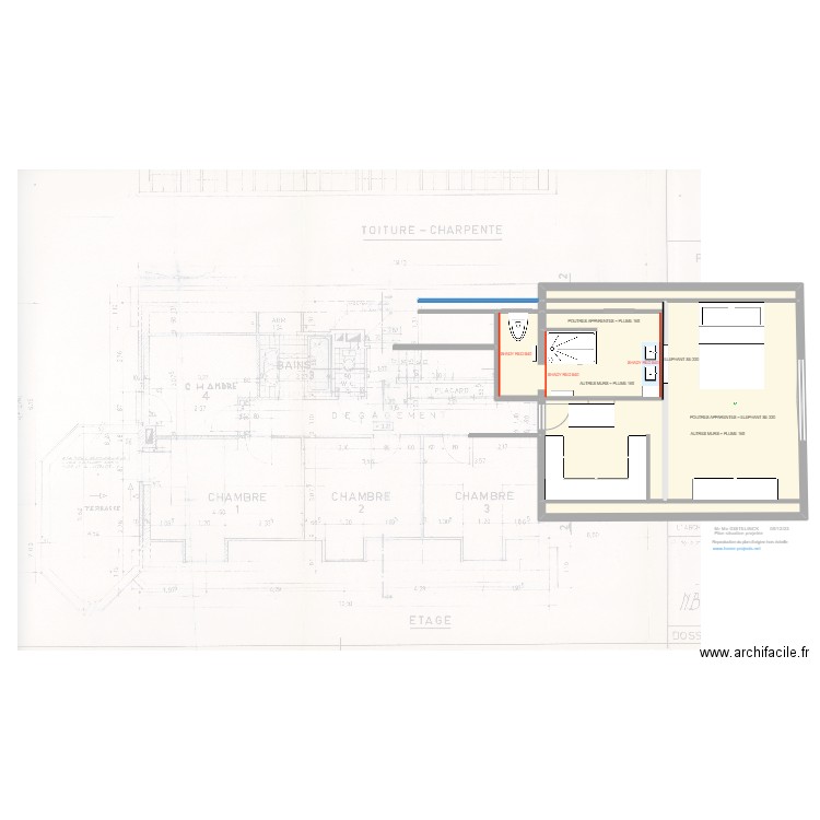 GISTELINCK Plan situation projetée 051223. Plan de 3 pièces et 213 m2