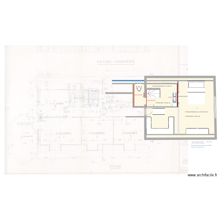 GISTELINCK Plan situation projetée 051223. Plan de 0 pièce et 0 m2