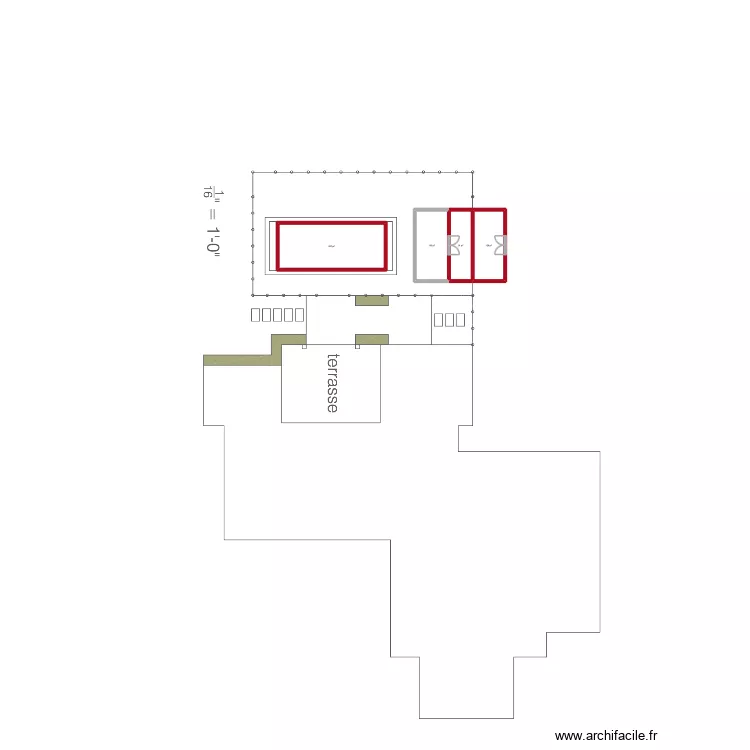 Piscine. Plan de 4  et 60 m²