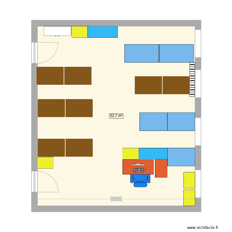 salle 303 modifs. Plan de 1 pièce et 53 m2