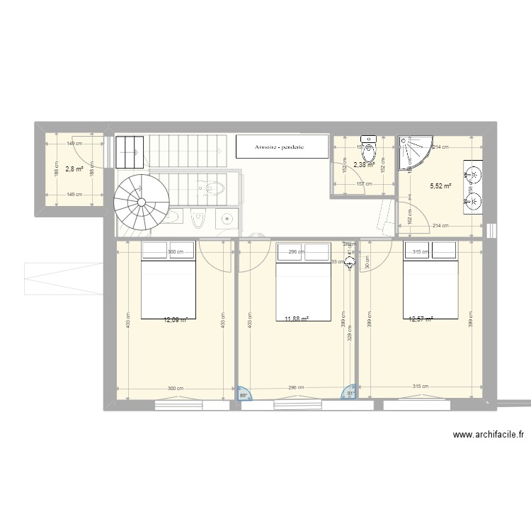 plan 10 etage. Plan de 7 pièces et 110 m2