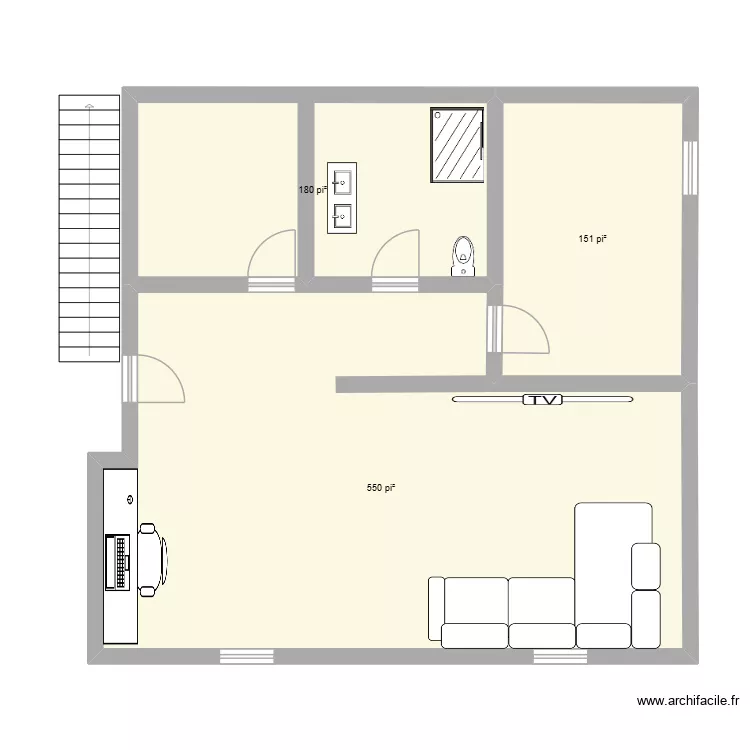 sous sol. Plan de 3 et 82 m² sous sol. Plan de 3 et 82 m²
