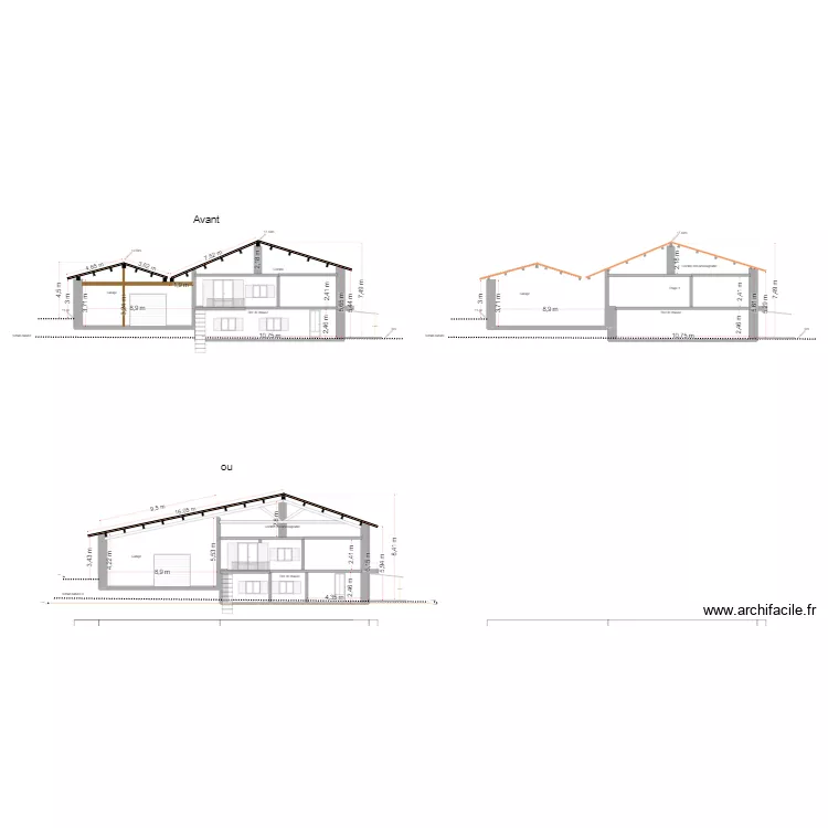 Projet façade ouest juste modif toit. Plan de Projet façade ouest juste modif toit. Plan de