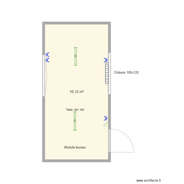 Bureau pour belgeonne design sprl. Plan de 1 pièce et 16 m2