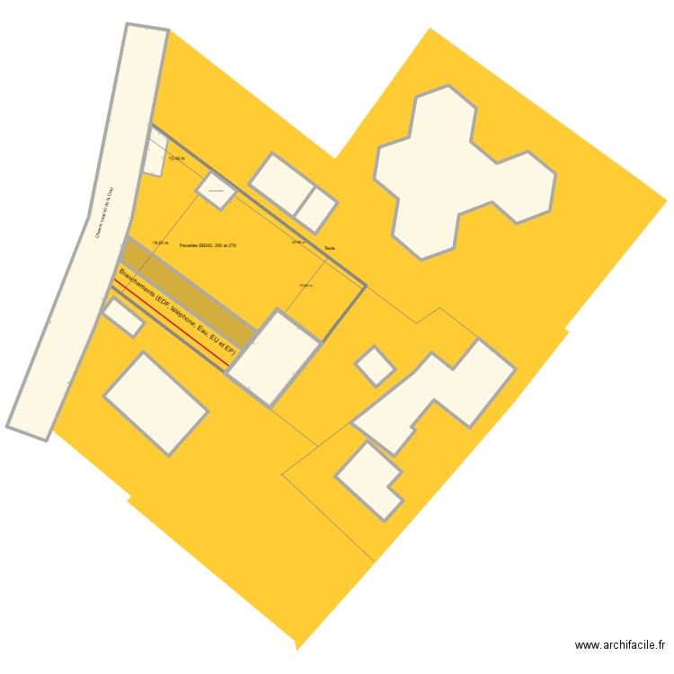Gester Plan masse. Plan de 13 pièces et 1450 m2