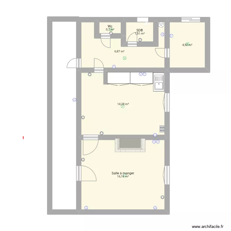 Maison foëcy. Plan de 6 Pièces et 44 m² Maison foëcy. Plan de 6 Pièces et 44 m²