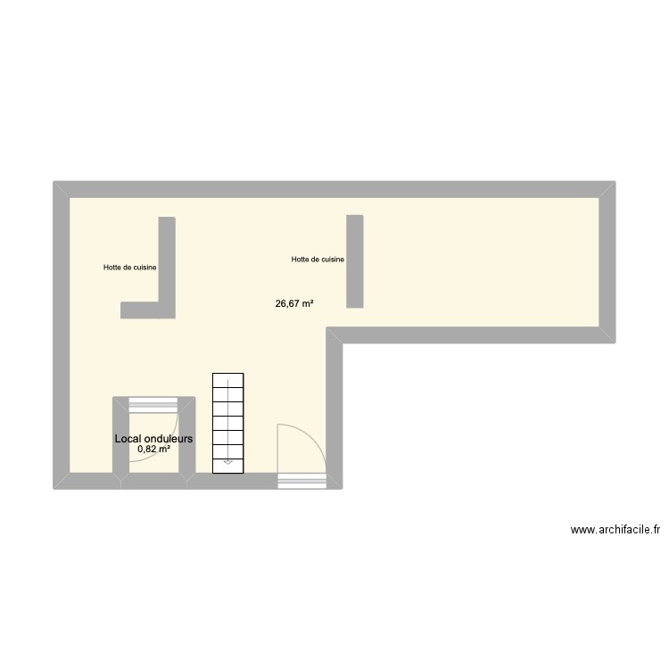 Combles SF Local Photovoltaique. Plan de 2 pièces et 28 m2